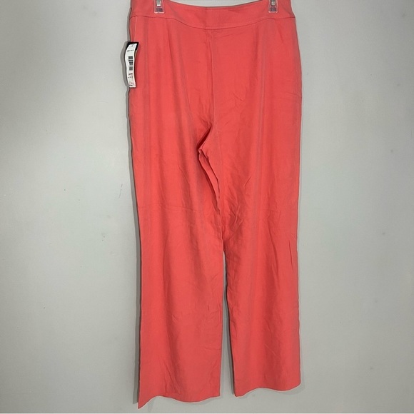 NWT Pendleton Coral Pants Vintage 100% Silk Wide Leg Slacks Relaxed Fit Trousers - Picture 3 of 12